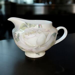 Gracie China by Coastline Imports 'Iceburg' White Rose Creamer Pitcher